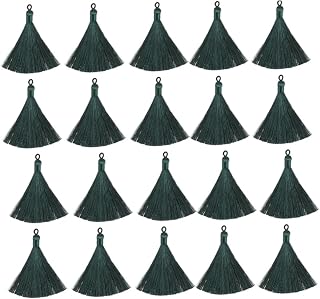 BATHVEVE 20piezas Accesorios De Borlas para Pendientes Colgantes Largos De Diseño Recto Suministros para Llaveros y Joyería Color Verde Profundo