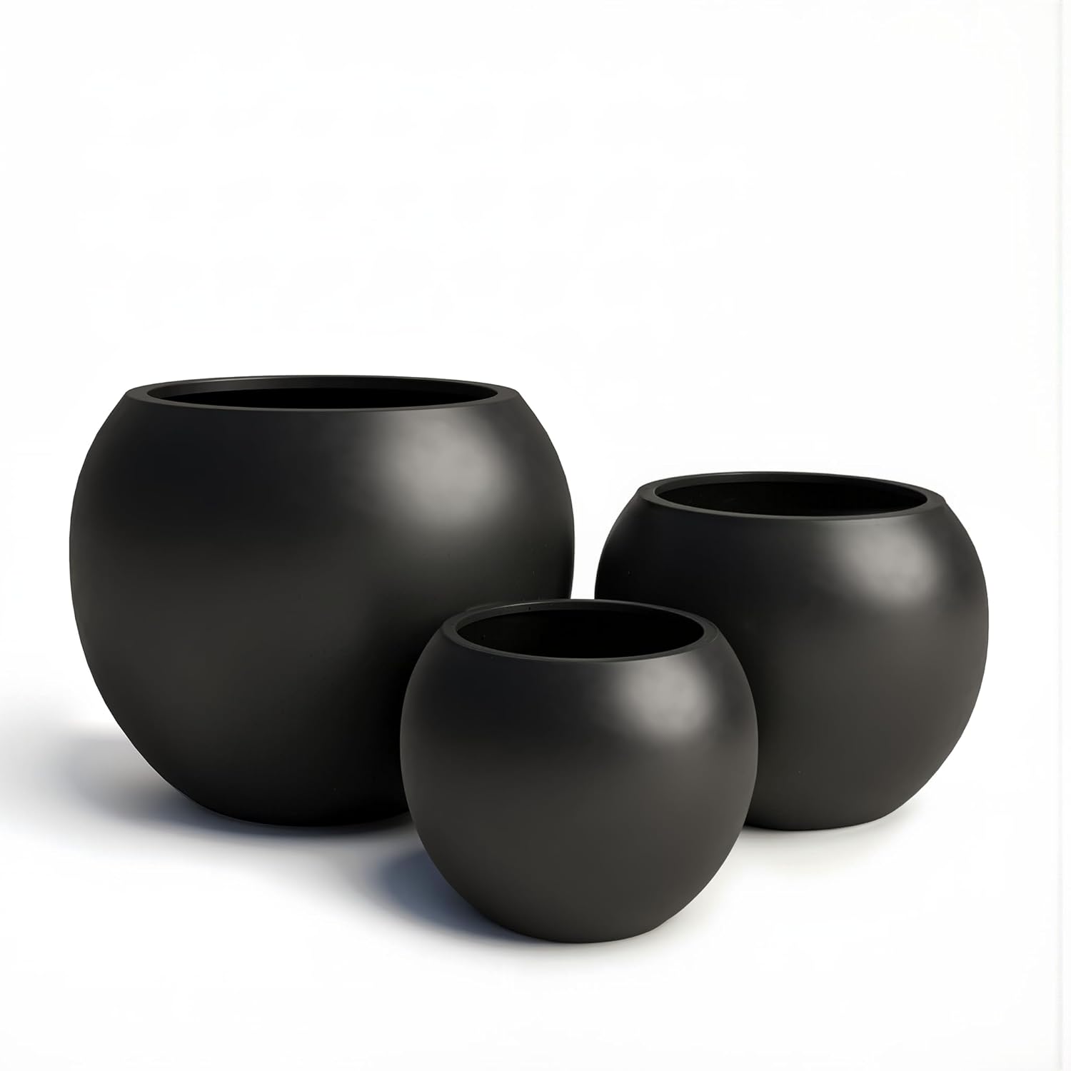 DTY Round Planter - Drainage Hole, Weather Resistant - 21.1 in D x 16.7 in H - Fiberstone