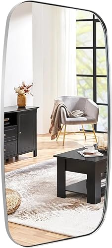 Miniatura 201 de ANDY STAR Espejos ovalados dorados para baño, espejo de pared oblongo, con marco de metal dorado cepillado de 24 x 36 pulgadas, espejo de tocador