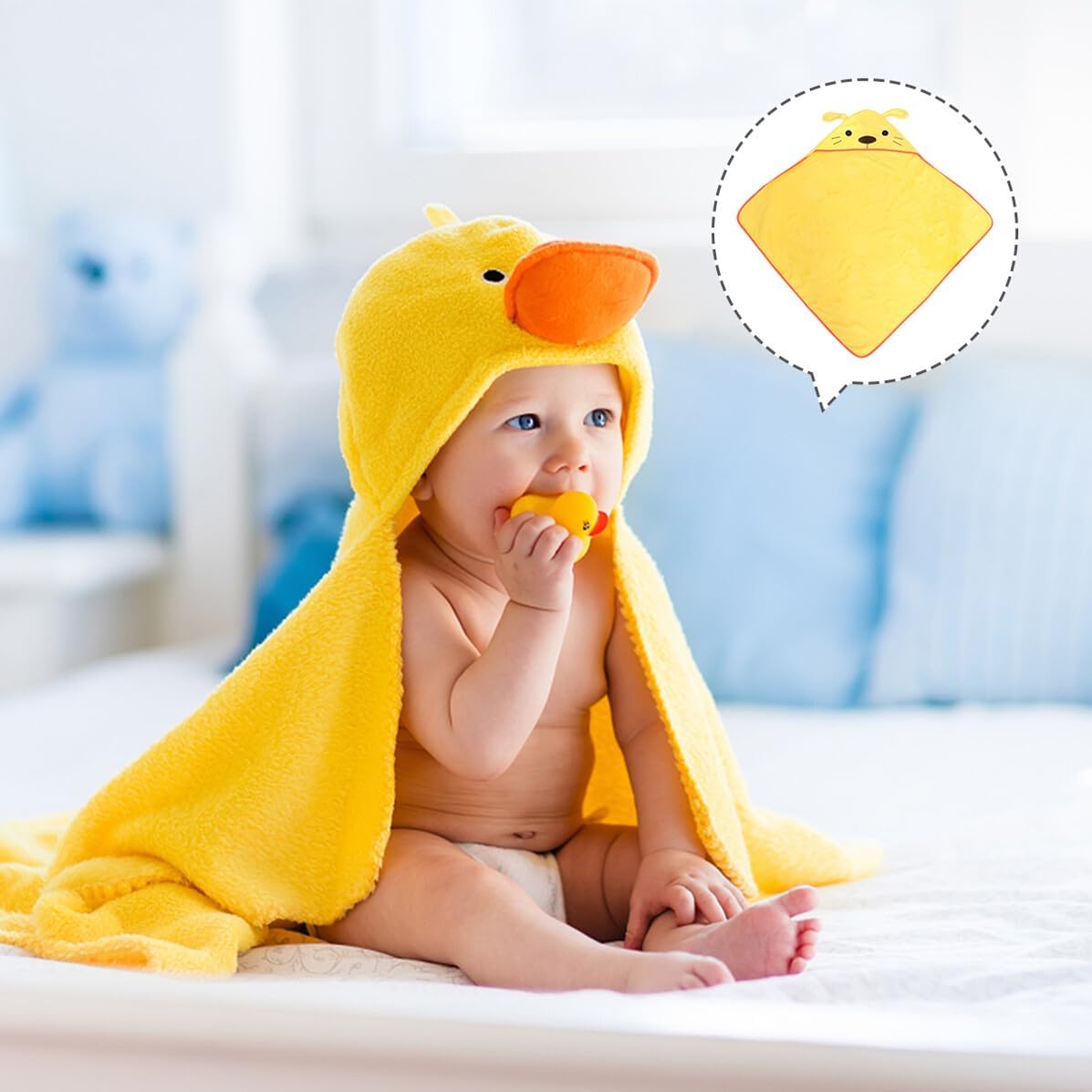 DOITOOL Soft Breathable Bath Towel with Animal Hooded Design Quick-Drying Bathrobe for Boys and Skin-Friendly Cartoon Swimming Wrap Random Color Random Color