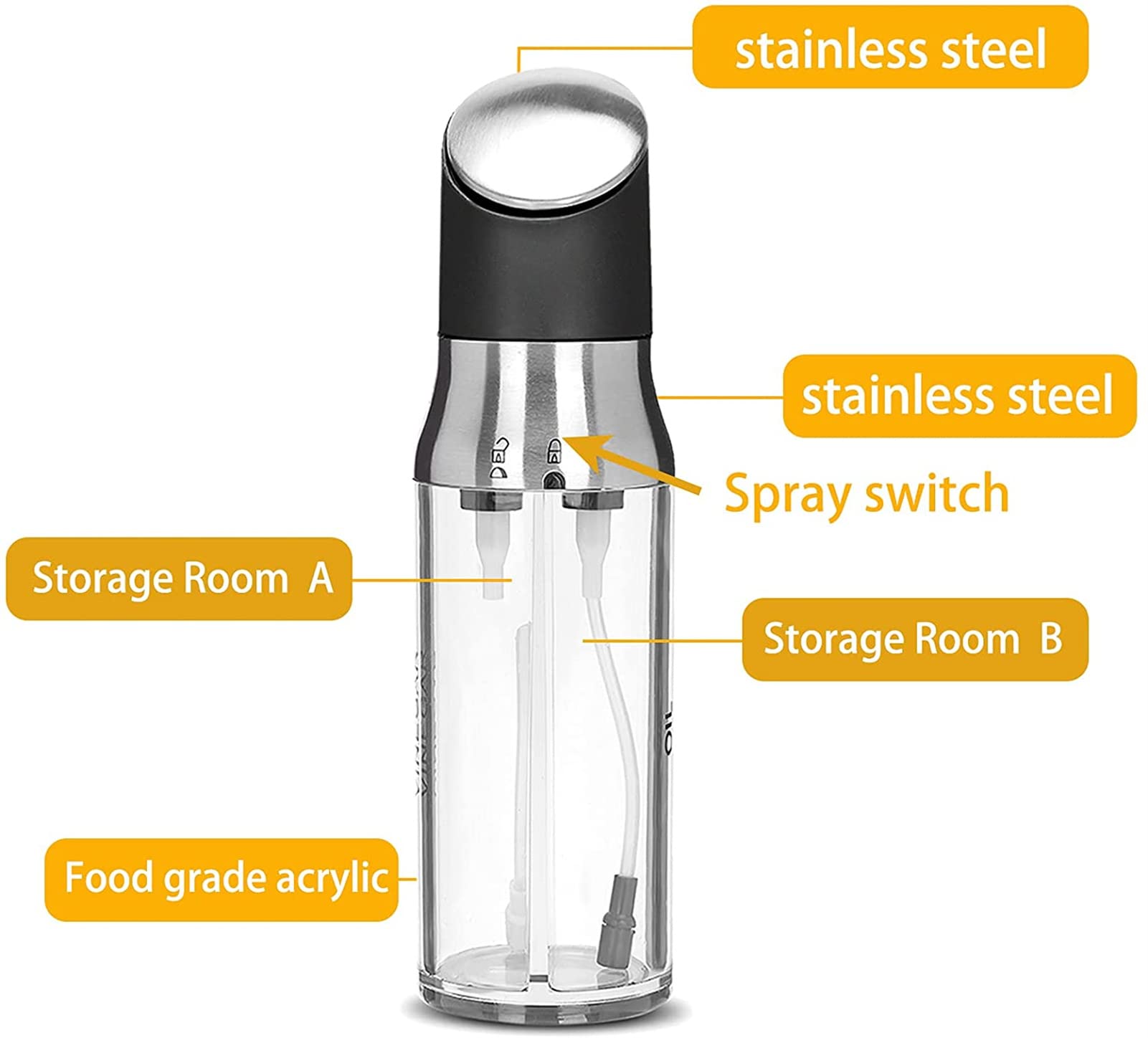 SPRUZZATORE AD OLIO, Bottiglia Spray Pompa Olio D'oliva Ricaricabile Per Cottura - Foto 12