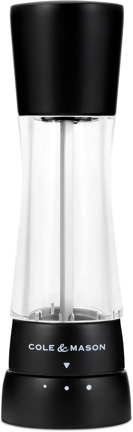 Cole & Mason Derwent Salt Grinder - Mill Includes Gourmet Precision Mechanism and Premium Sea Salt - Salt Mill, Matt Black
