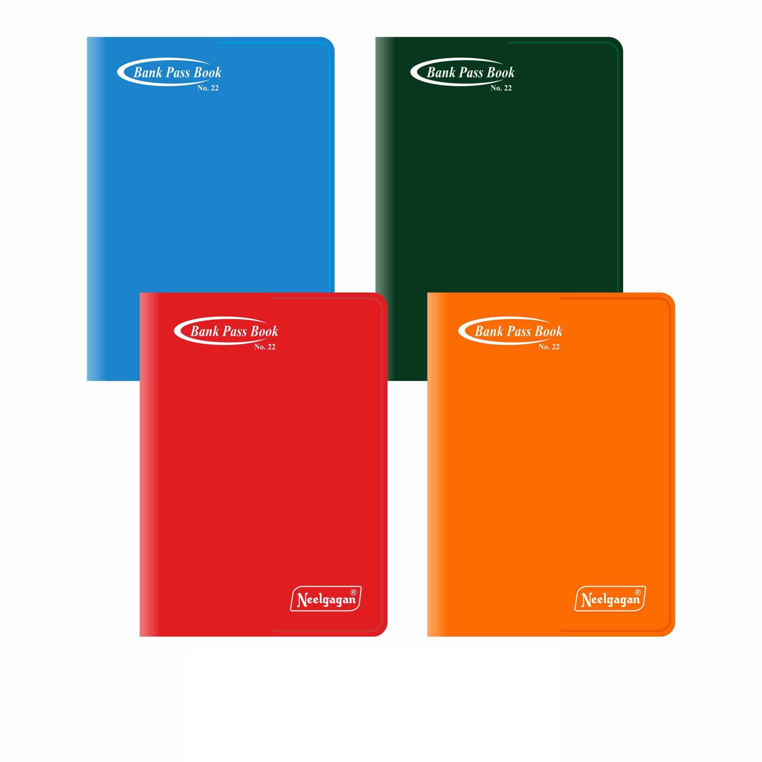 NEELGAGAN Bank Pass Book No. 44 (264 Pages) (12.0cm x 18.0cm) Soft Rexine Cover Pack of- 3