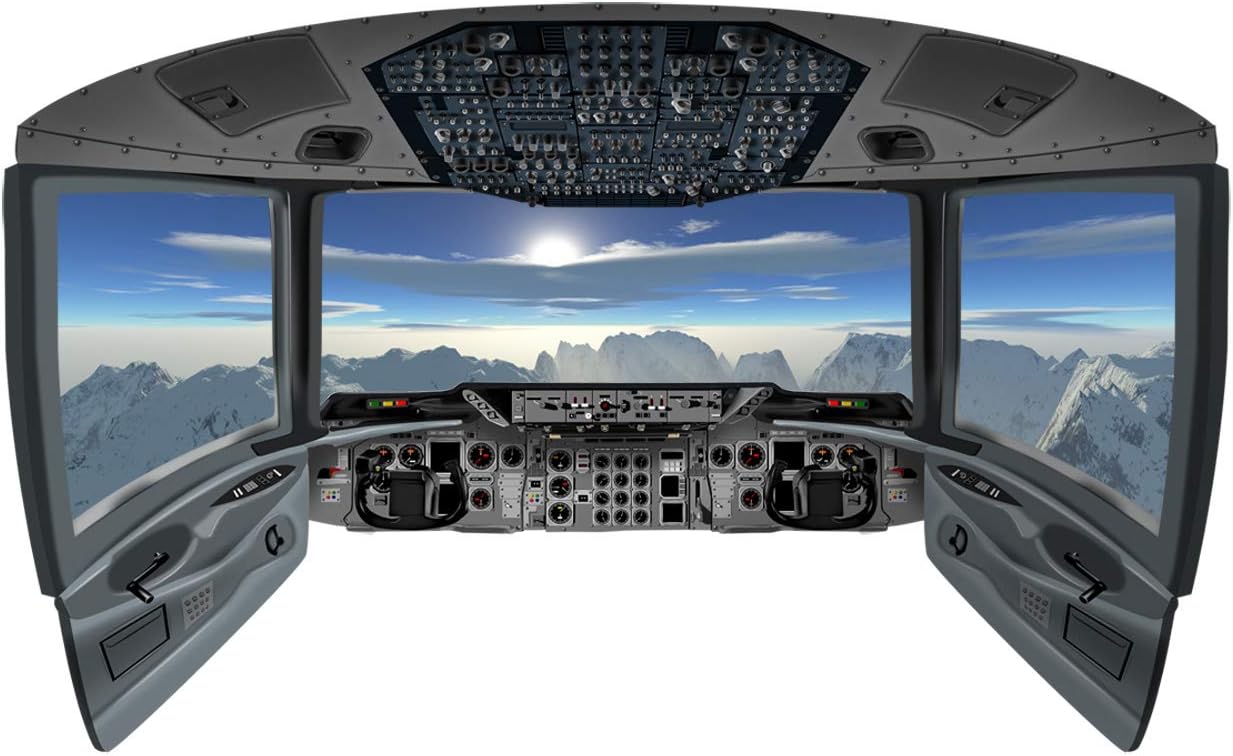 VWAQ Airplane Decals for Boys Room | Cockpit Wall Art Mural - CP22 (18" H X 30" W)