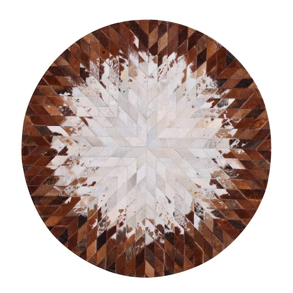 Tapis géométrique de chambre Wen en mosaïque ronde de 120cm