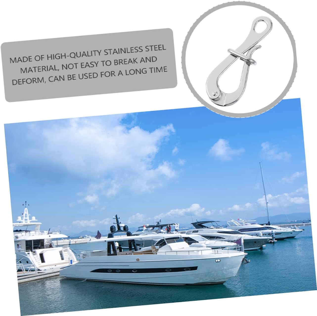 Balacoo Quick Release Stainless Steel Hook for Boats Practical Lifeboat Accessory for Rafts Easy Open Design for Docking and Outdoor Use