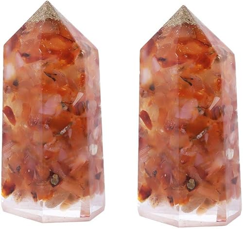 Miniatura 8 de Rockcloud Paquete de 2 puntas de varita de cristal curativo, 6 piedras de prisma facetadas para terapia de meditación de 2 pulgadas, piedra de