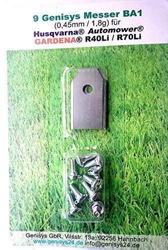 Preisvergleich Produktbild Genisys *9 Messer (extra scharf)* für Husqvarna Automower ® und Gardena R40Li / R70Li