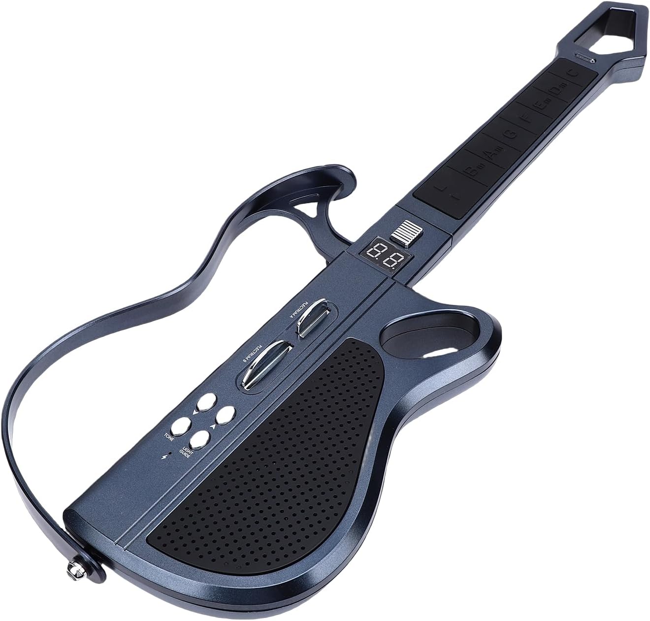 Kids Electric Guitar Foldable Stringless LED Light Up 7 Sounds BT Rechargeable 4 Drum Machine Rhythms with Shoulder Strap Music Toy Instrument for Outdoor Outings Family Gatherings (Black)