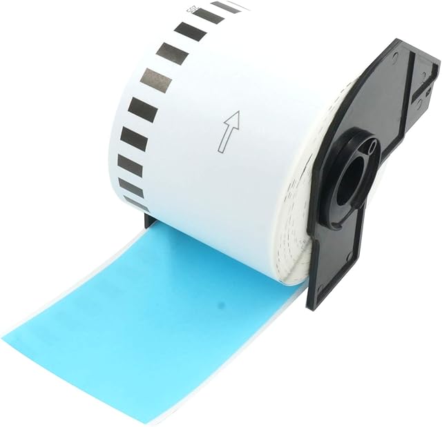 BETCKEY - 1 Roll DK-22205 Labels Compatible with Brother, 62mm x 30.48m, Blue Continuous Label Using for Brother QL Label Printers