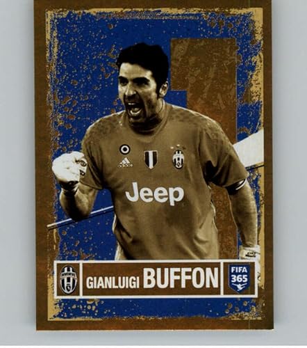 2016-17 Panini FIFA 365 Stickers #7 Gianluigi Buffon GOLD Juventus Official Soccer Album Sticker in Raw (NM or Better) Condition