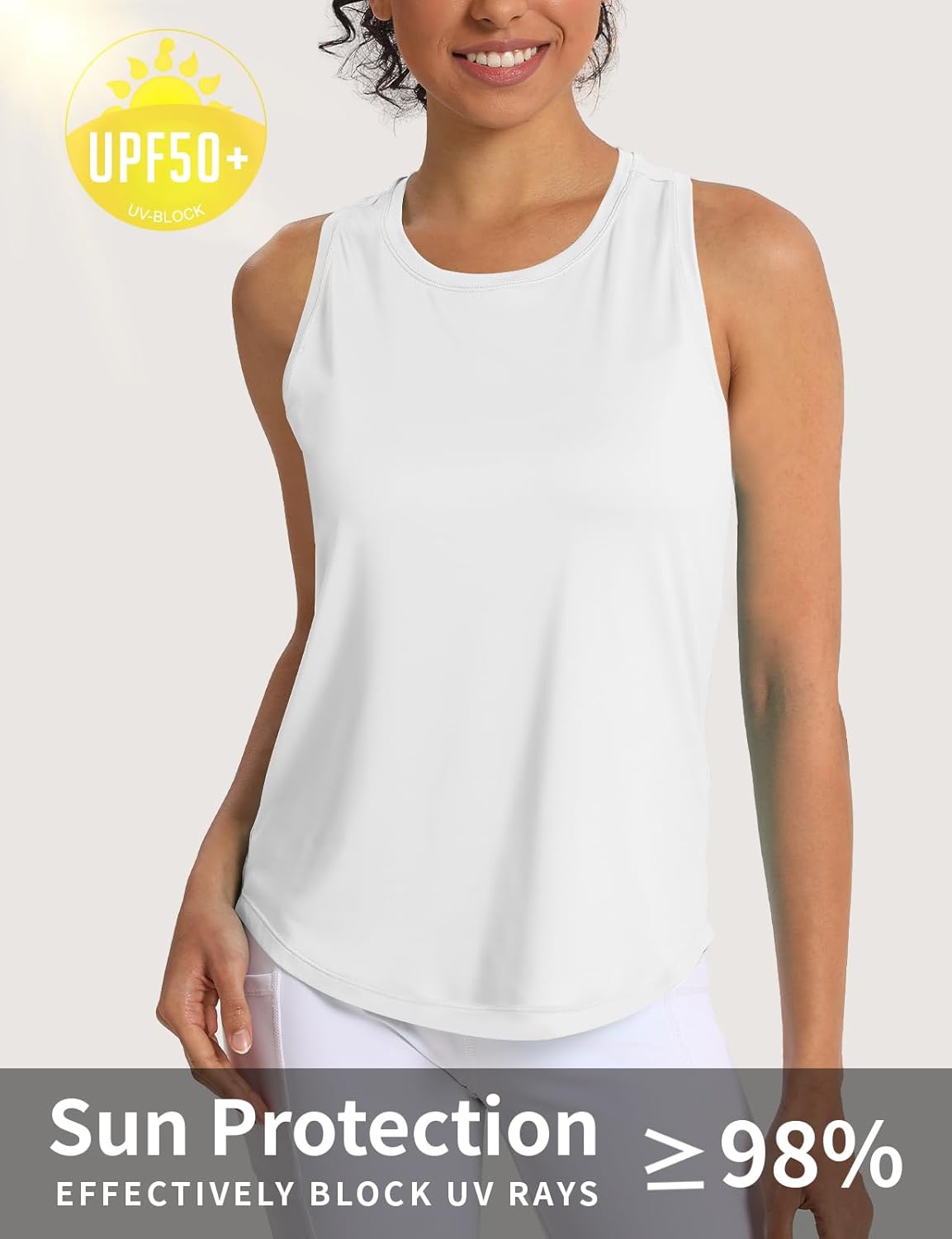 Women's Workout Tank Tops Woman Sleeveless Loose Fit Gym Tops Athletic Shirts Racerback Quick Dry UPF 50+ - Image 2
