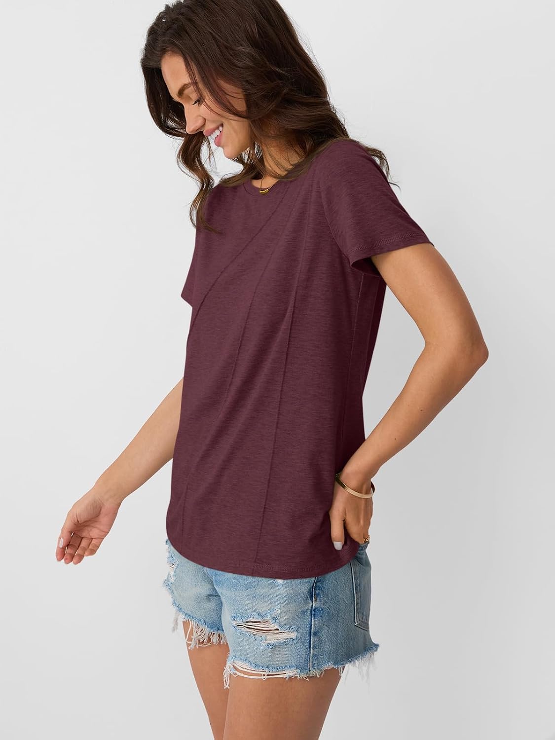 AUTOMET Women’s Short Sleeve Tops Crewneck T-Shirts Summer Casual Shirts image 3
