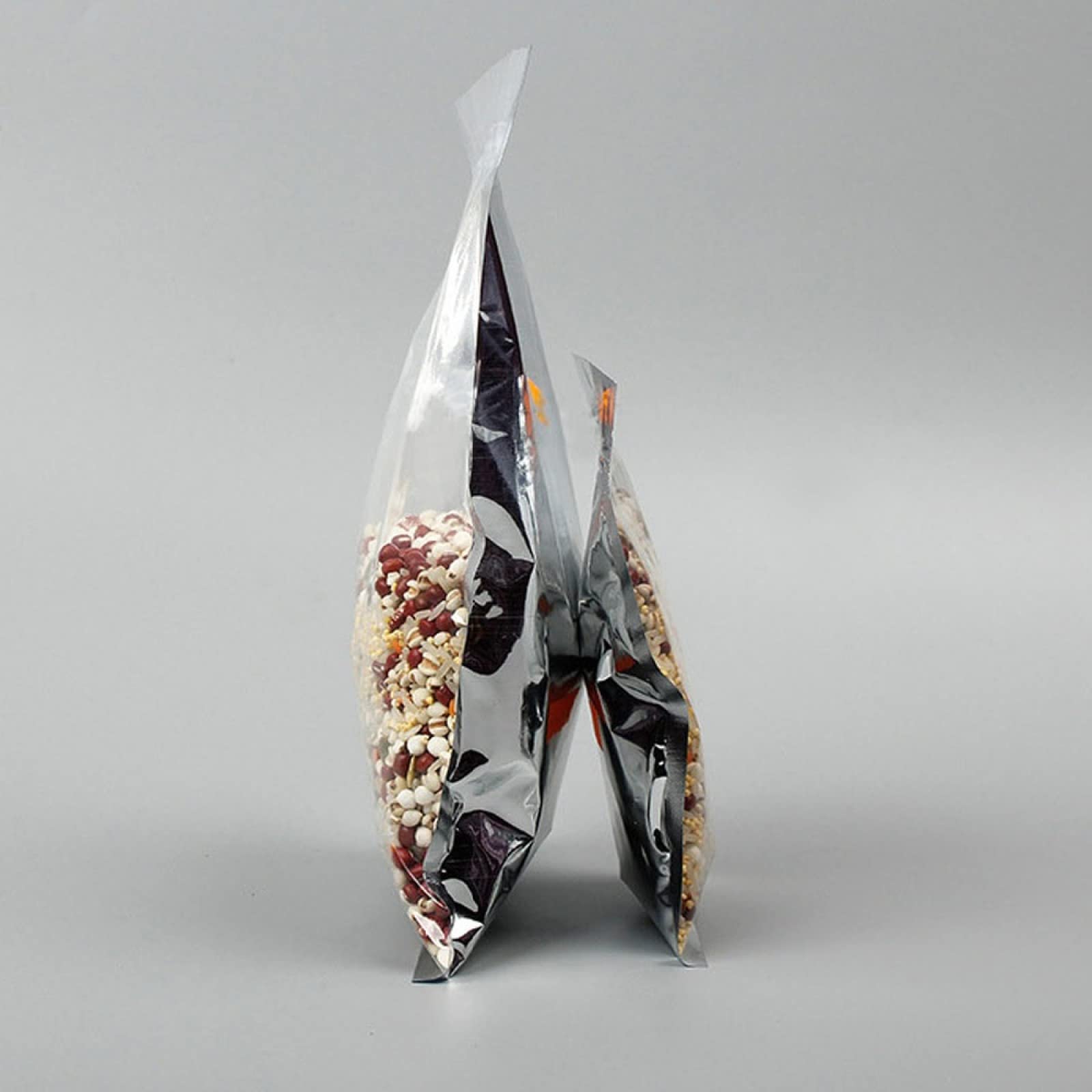 Sacchetto di immagazzinaggio degli alimenti 100pcs Trasparente Metallizzato Foil Zip Sacchetti di Chiusura lampo Sacchetto di Plastica Della Chiusura Lampo Sacchetto di Plastica