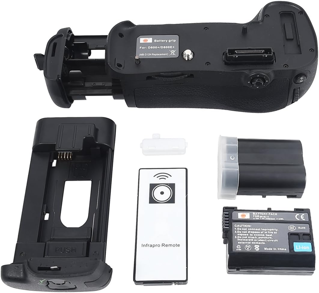 DSTE Pro IR Remote MB-D12 Vertical Battery Grip + 2X EN-EL15 EN-EL15C Compatible with Nikon D800 D810 D800E D800S D810A SLR Digital Camera