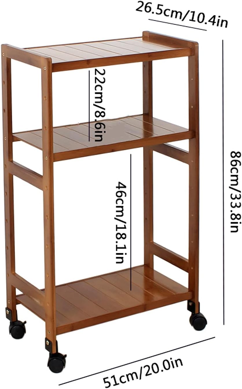 CPU Stand CPU Stand Double-Layer Adjustable CPU Holder Cart Mobile Desktop Tower PC Host Floor Stand with Locking Caster Wheels, Brown Laptop Computer Stands(20 * 10.4