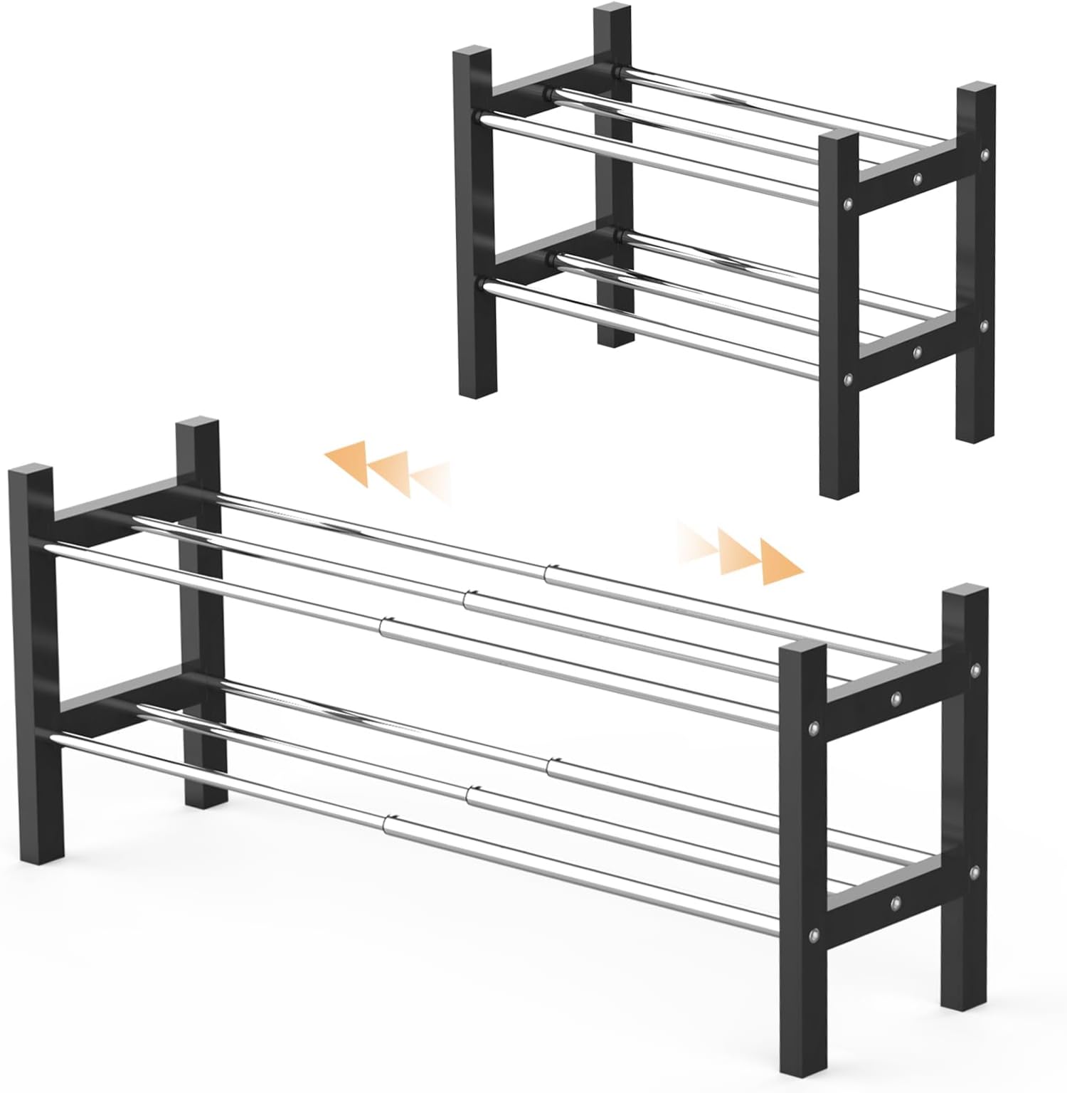 Amazon.com: TZAMLI 2-Tier Stackable Closet Shoe Rack Organizer ...