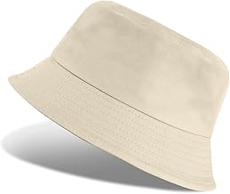 Tuopuda Bucket Hat Unisex Cotton Fisherman Sun Hats for Women Men One Size Summer Beach Fishing Bucket Hat UV Protection 56-58cm