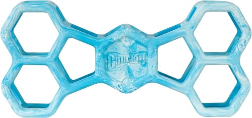Chuckit! Holee Roller Dog Treat Puzzle Bone, Large, Blue – Interactive Treat & Chew Puzzle Toy for Dogs 60–100 lb – Durable Rubber Bone‑Shaped Fetch Toy for Mental Stimulation – Pack of 1