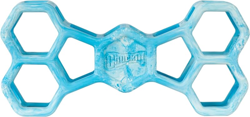 Chuckit! Holee Roller Dog Treat Puzzle Bone, Large, Blue – Interactive Treat & Chew Puzzle Toy for Dogs 60–100 lb – Durable Rubber Bone‑Shaped Fetch Toy for Mental Stimulation – Pack of 1