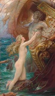 ArtDirect A Deep Sea Idyll 28x48 UnFramed Museum Art Print Poster Ready for Framing by Herbert James Draper (English, 1864-1920)