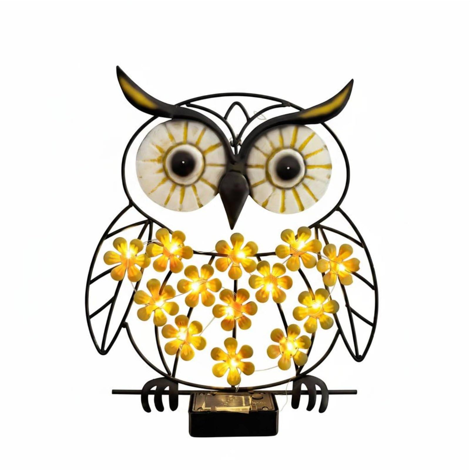 Easy Installation Metal Owl Yard Light Auto On/deactivate LED Owl Garden Lamp Weather Resistant Outdoor Lighting Weatherproof for Gardeners, Patio, Fence, Balcony, Solar Owl Wall Light-image-5