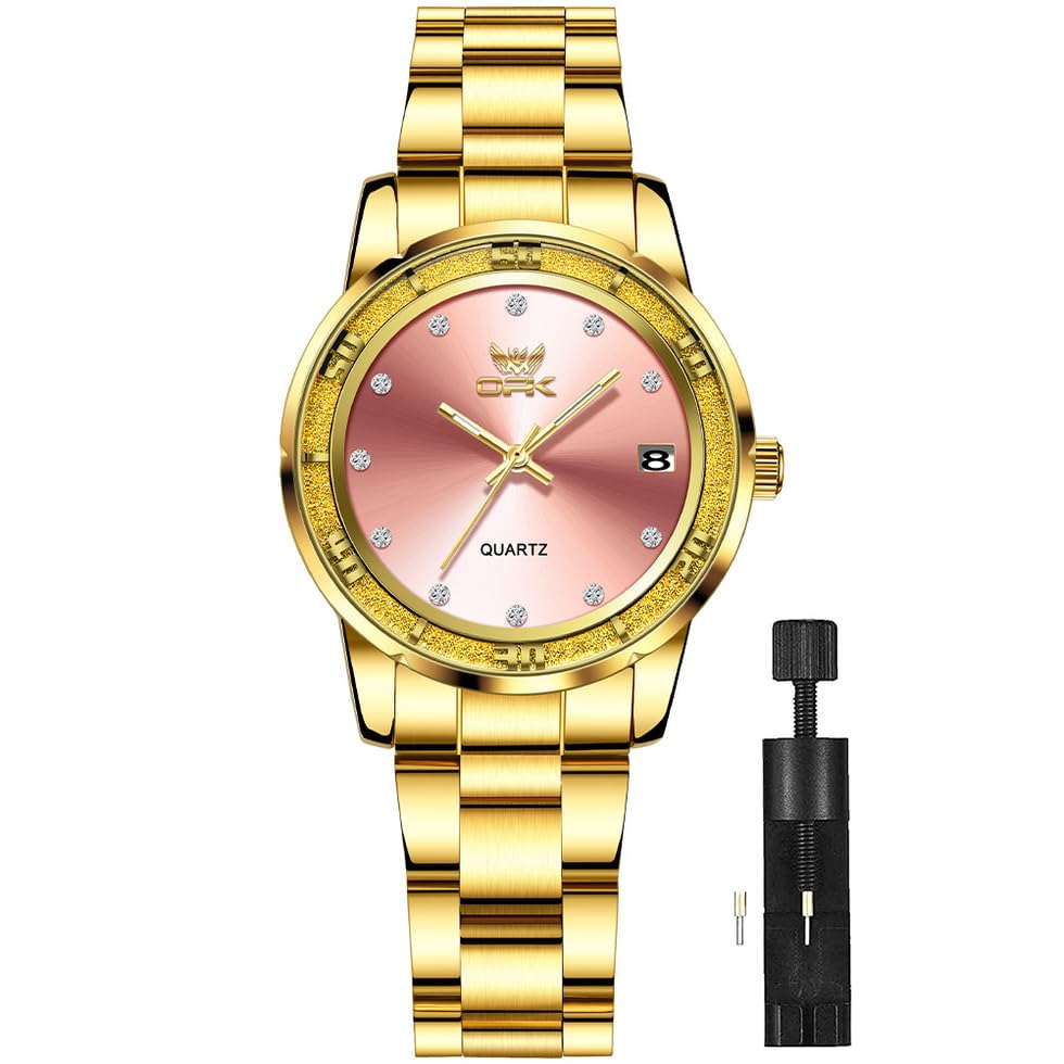 Image of OPK Wacthes for Women Bracelet Dress Easy to Read Stainless Steel Ladies Watches for Female Small Watch Waterproof Luminous Date