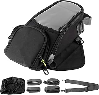 Qiilu Motorrad Tankrucksack, Motorradöl Tankrucksack Magnet W / GPS Telefon Tasche Wasserdichtes Motorradgepäck