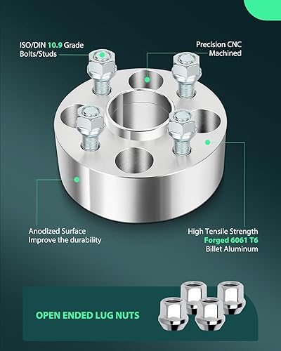 Miniatura 4 de SCITOO Adaptadores espaciadores de rueda de 2 pulgadas 0.157x3.937 in 0.157 x 3.937 in a 0.157 x 3.937 in 12 x 1.5 orificios de 2.209 in adaptadores