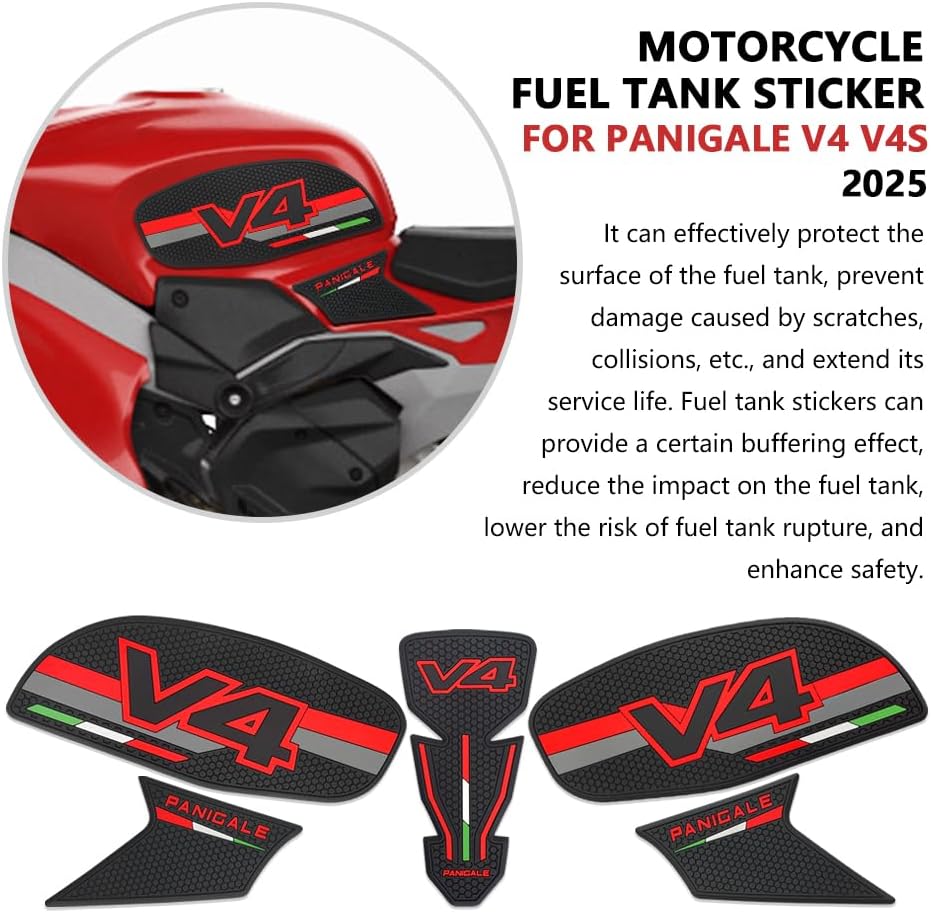 for 2025 Street Fighter V4 V4S Panigale V4 V4S Tank Pad Motorcycle Accessories Non-Slip Side Fuel Tank Pad New Modified Fuel Tank Anti Slip Sticker