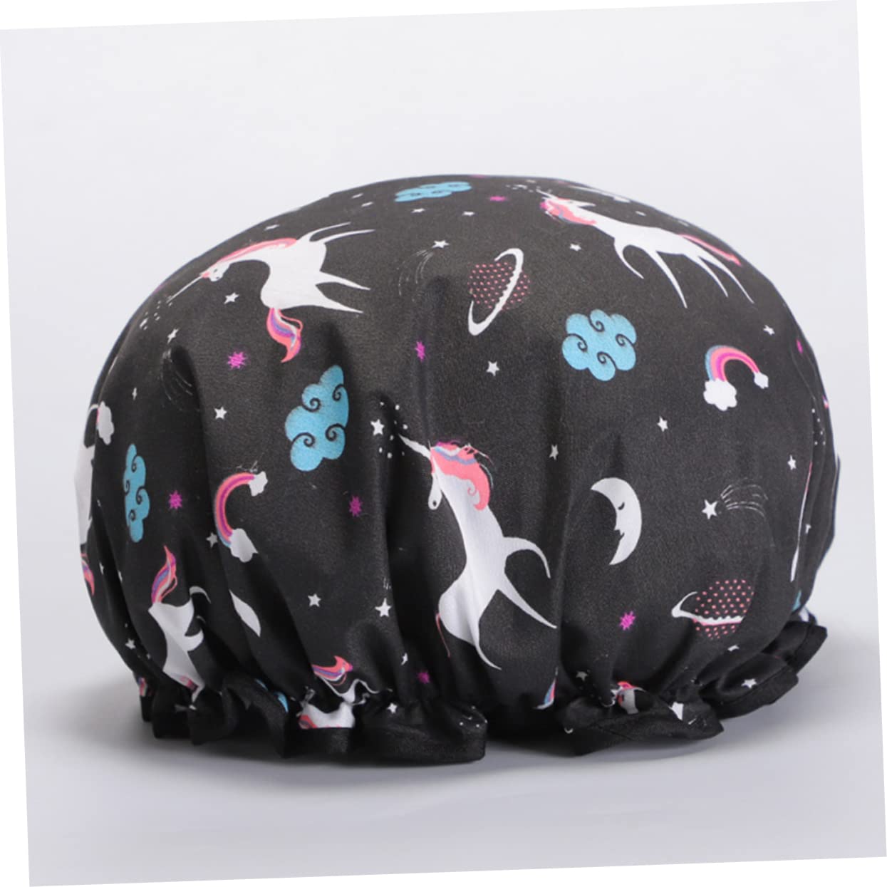 Angoily 12stücke Teiliges Elastischer Duschhauben Doppellagige Wasserdichte Bademützen Für Spa Geeignet Für Verschiedene Kopfgrößen Zufällige Farben Flamingo Flamingo Blau Pegasus
