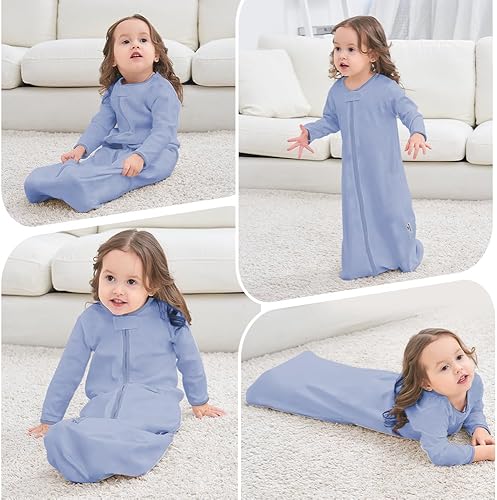 Miniatura 7 de Saco de dormir de manga larga, 100% algodón, saco de dormir para bebé de 0 a 18 meses, manta súper suave que regula la temperatura, saco de dormir