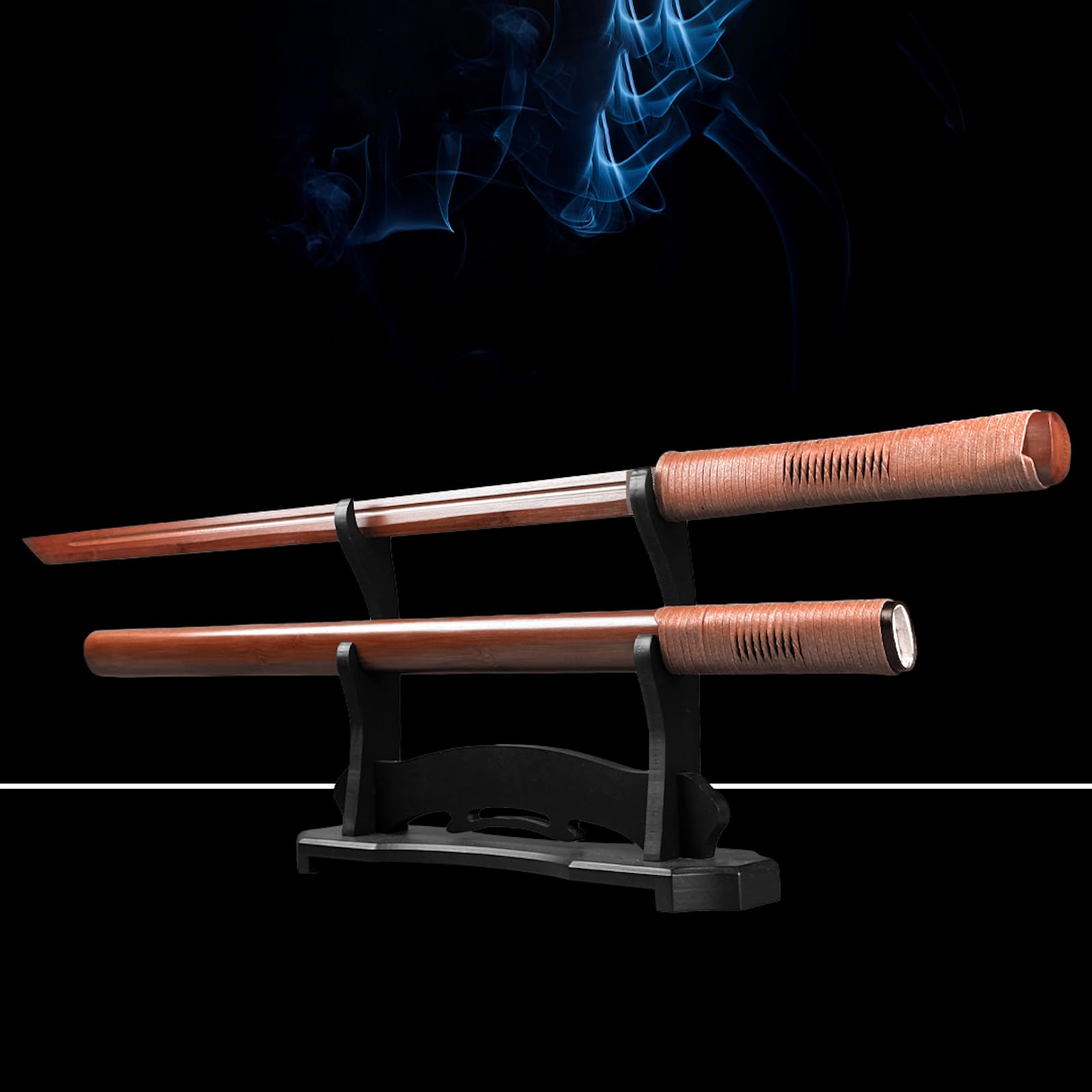 Espadas de Madera con Vaina,Longitud Total 100 cm,Espada Recta de Madera Hecha a Mano para Artes Marciales,Entrenamiento,Accesorios de Rendimiento