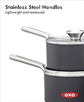 Vista 7 de OXO Professional 1.7QT and 2.3QT Saucepan Pot Set with Lids Hard Anodized Ceramic Nonstick Cookware PFAS-Free Induction Suitable Stainless Steel