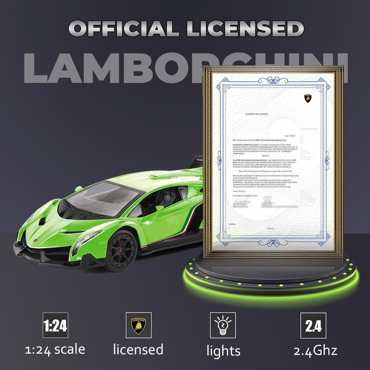 QUN XING Remote Control RC CAR Racing Cars Lambo Officially Licensed 1:24 Toy RC Cars Model Vehicle for Boys 5,6,7,8 Years Old
