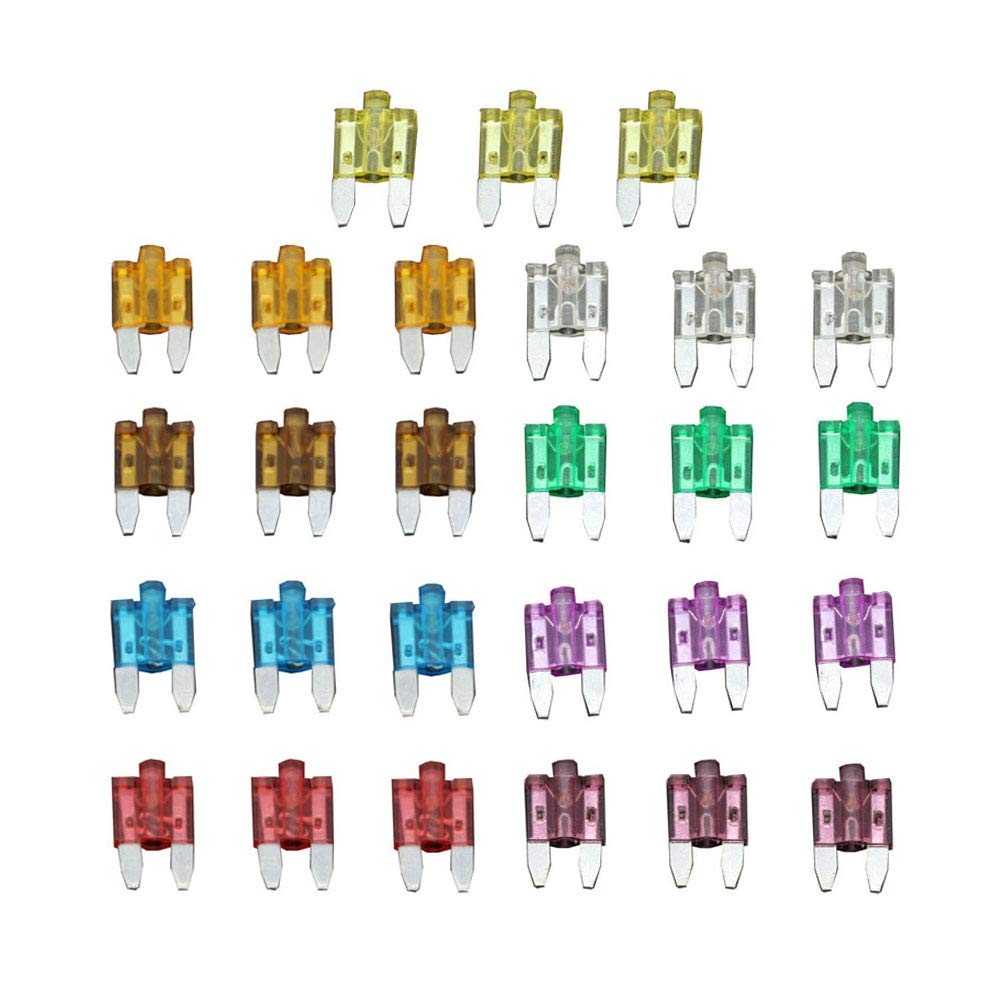 Cablaggio di protezione TMP1105 27 PCS 5A ~ 40A Inserti for fusibili automatici di piccole dimensioni Compresse for assicurazione auto Fusibile piccolo con fusibile for inserti for auto lampada