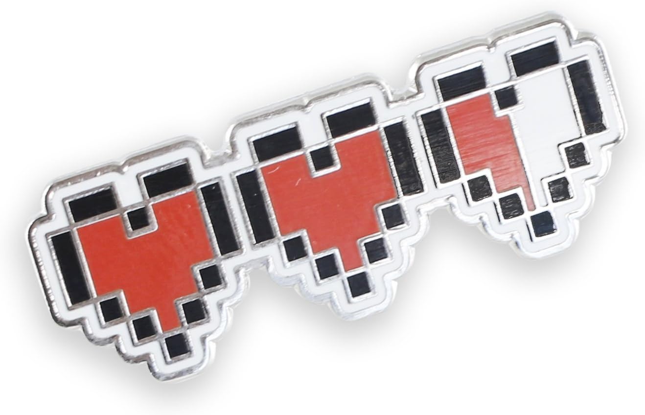Forge Pixel Heart Retro Video Game 8 Bit Life Meter (1 Pin)