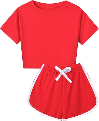 Ensemble Été Fille 3-14 Ans - Tee Shirt Manche Courte Et Short Chic Confortable