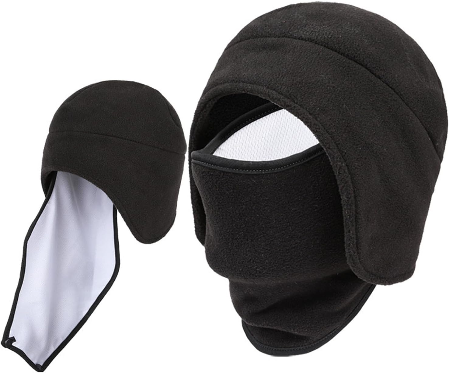 2 in 1 Winter Hat Winter Face Mask Hat with Ear Flaps Ski Mask Beanie for Cold Weather Gear Skiing Snowboarding - Image 6