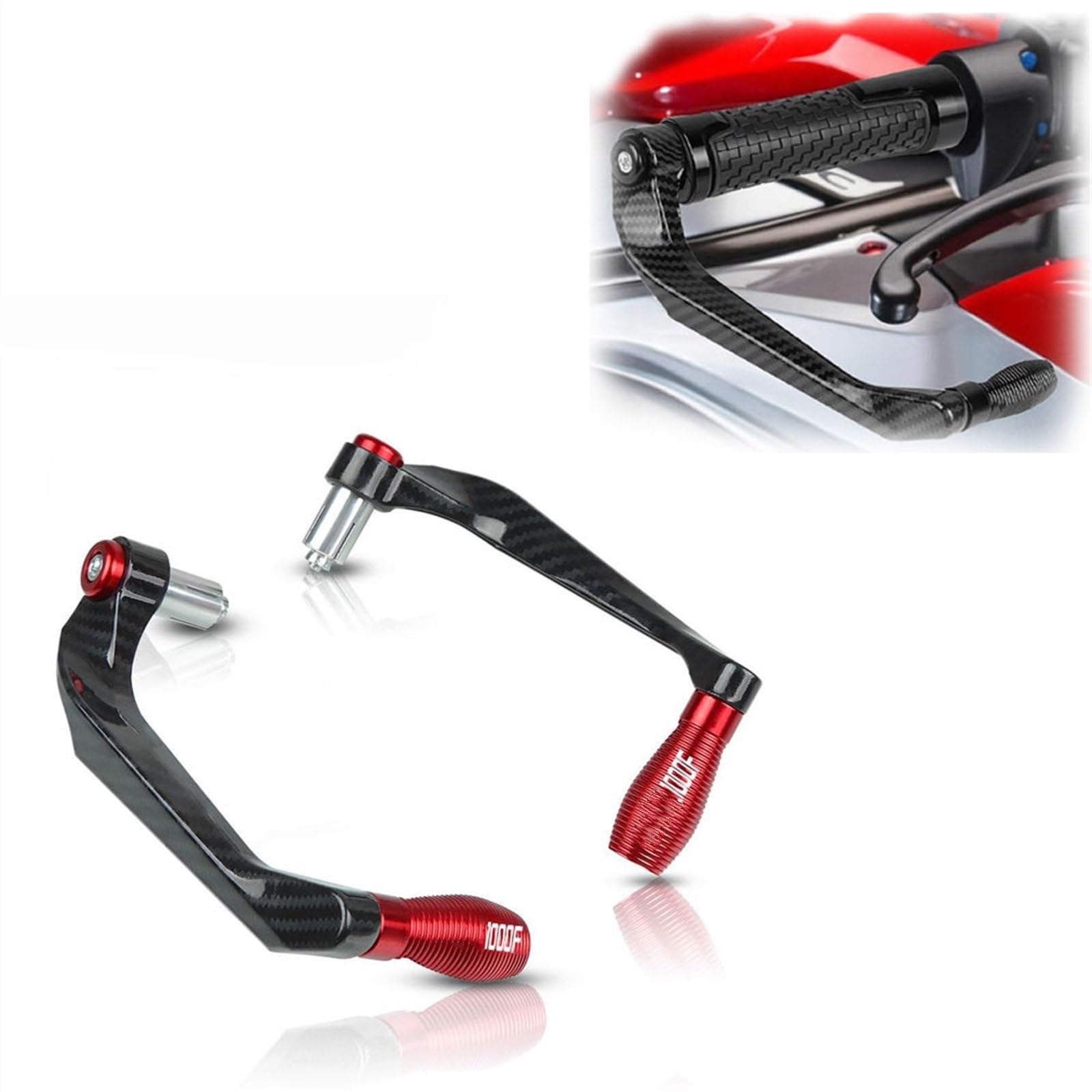 Garde de levier moto rouge en alu CNC pour guidon Honda CBR 1000F 22mm - 8