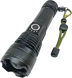 Lanterna Tática Militar Profissional T9 Recarregável LED P-50 Zoom Super Potente Alumínio Resistente Camping, Pesca Emergência Vigilância Polícia