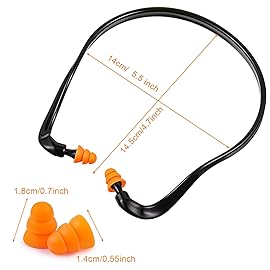 BBTO Banded Earplugs for Shooting Range Band Ear Plugs Lightweight Silicone Earplugs for Hearing Protection, Noise Reduction, Work, Construction, Sleeping, Concerts, Sports Racing(Orange,16 Pcs)