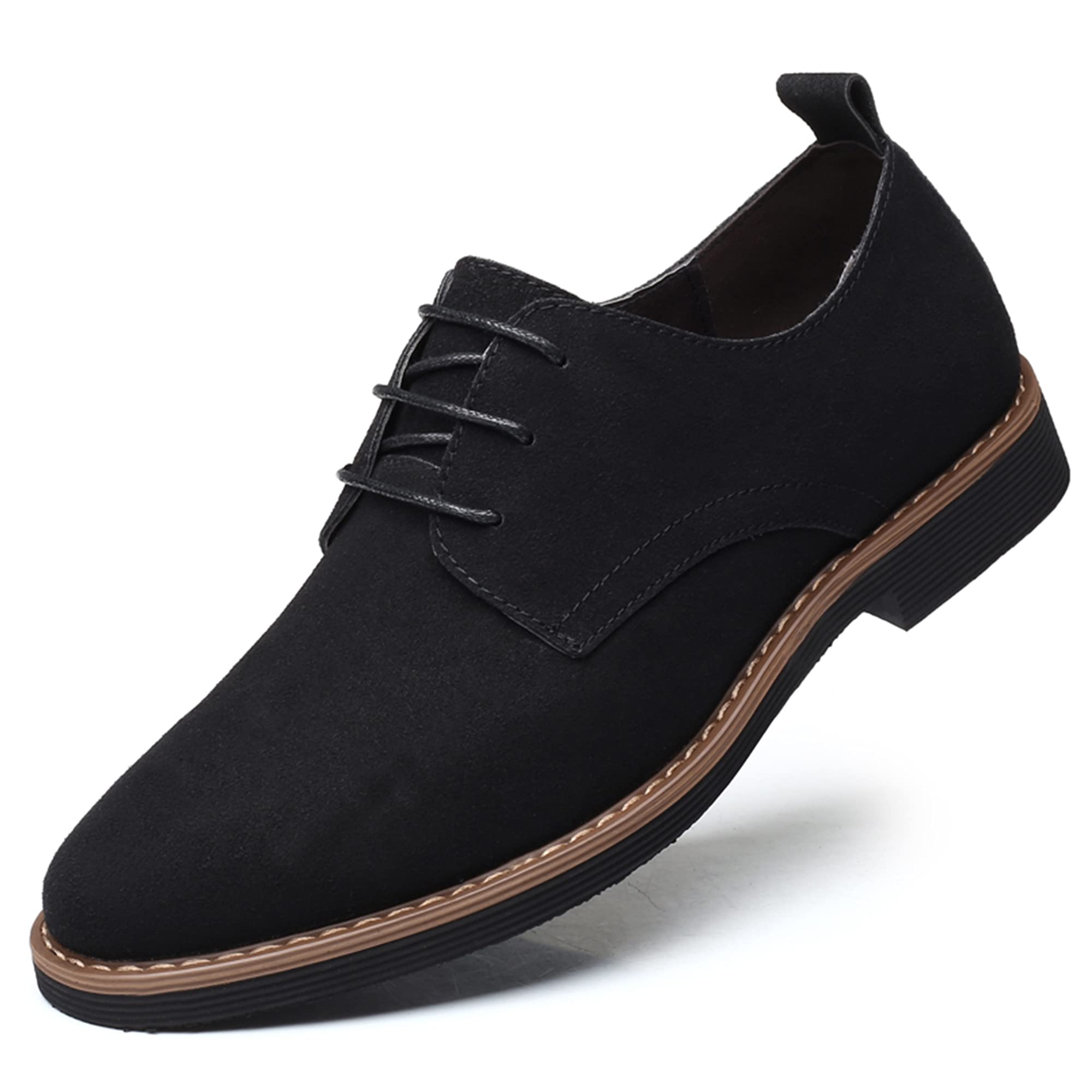 Men's Suede Leather Oxford Shoes Classic Lace Up Business Casual Shoes