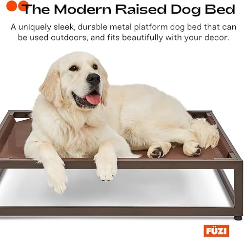 Miniatura 6 de FUZI Up Pup - Cama elevada para perros, cuna refrescante, marco de hierro fuerte y pies antideslizantes para uso en interiores o exteriores, cama
