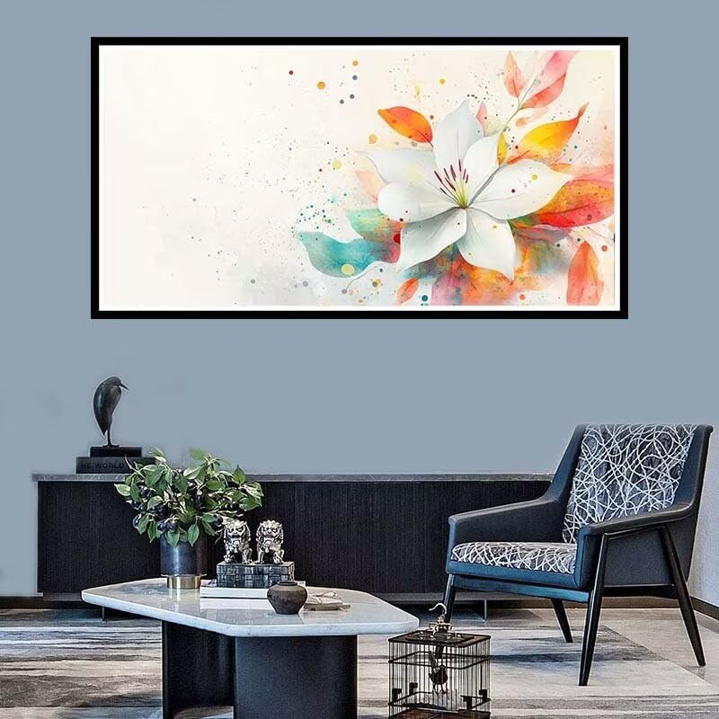 Flor Diamond Painting Grande 40x80cm, DIY 5D Diamond Painting Rhinestone, Diamond Painting Kit Completo, Kit Punto De Cruz Diamante EstráS Pittura,Regalo DecoracióN de Craft Pared del Hogar Lirio-f780