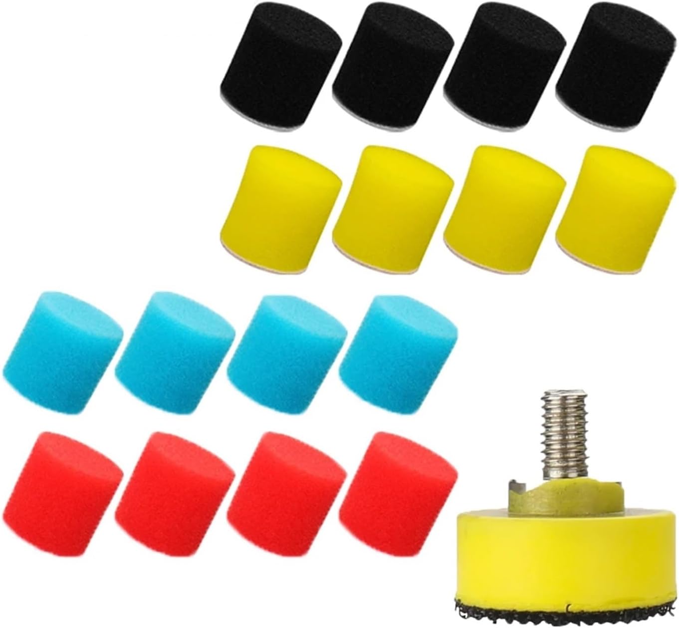 1" 25mm Sponge Buffing Polishing Pads Waxing Buffer Tools Rough/Medium/Fine Fit for Car Polisher with M6 Backer Plate