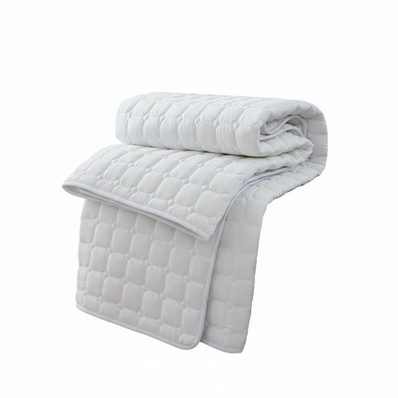 Quilted Mattress Protector Breathable Quilted Mattress Pad Skin Friendly Padded Bed Topper for Hotel, Guesthouse, Dorm Room 100x200cm 120G Thin-image-43