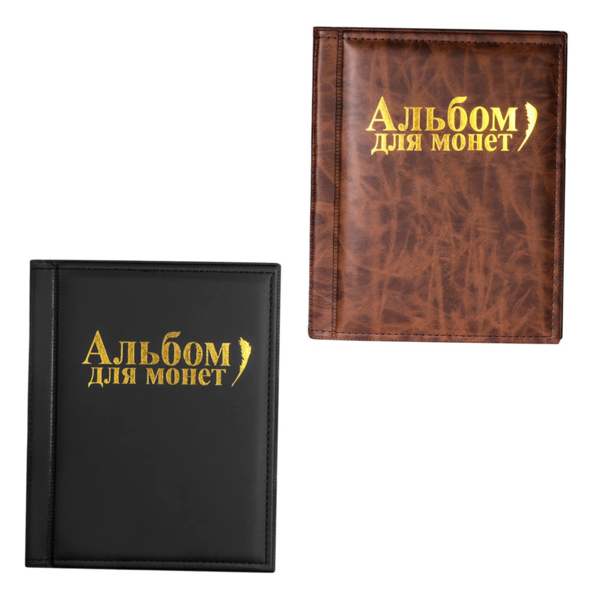Gadpiparty Album per Monete da Collezione 250 Griglie 10 Pagine 2 Pezzi