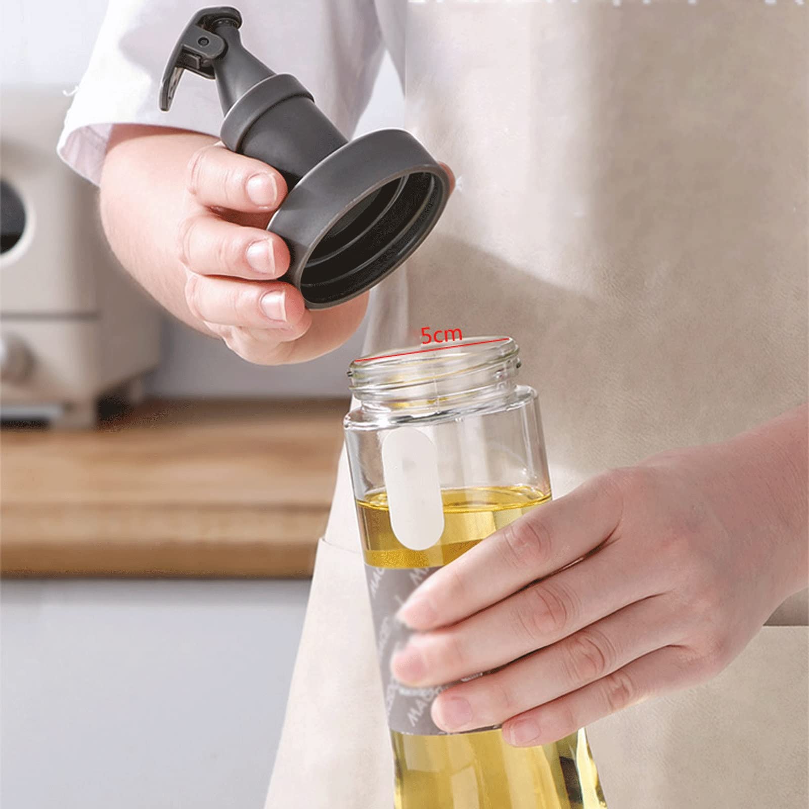 Dispenser per in Vetro con Supporto, Barattolo per Sciroppo