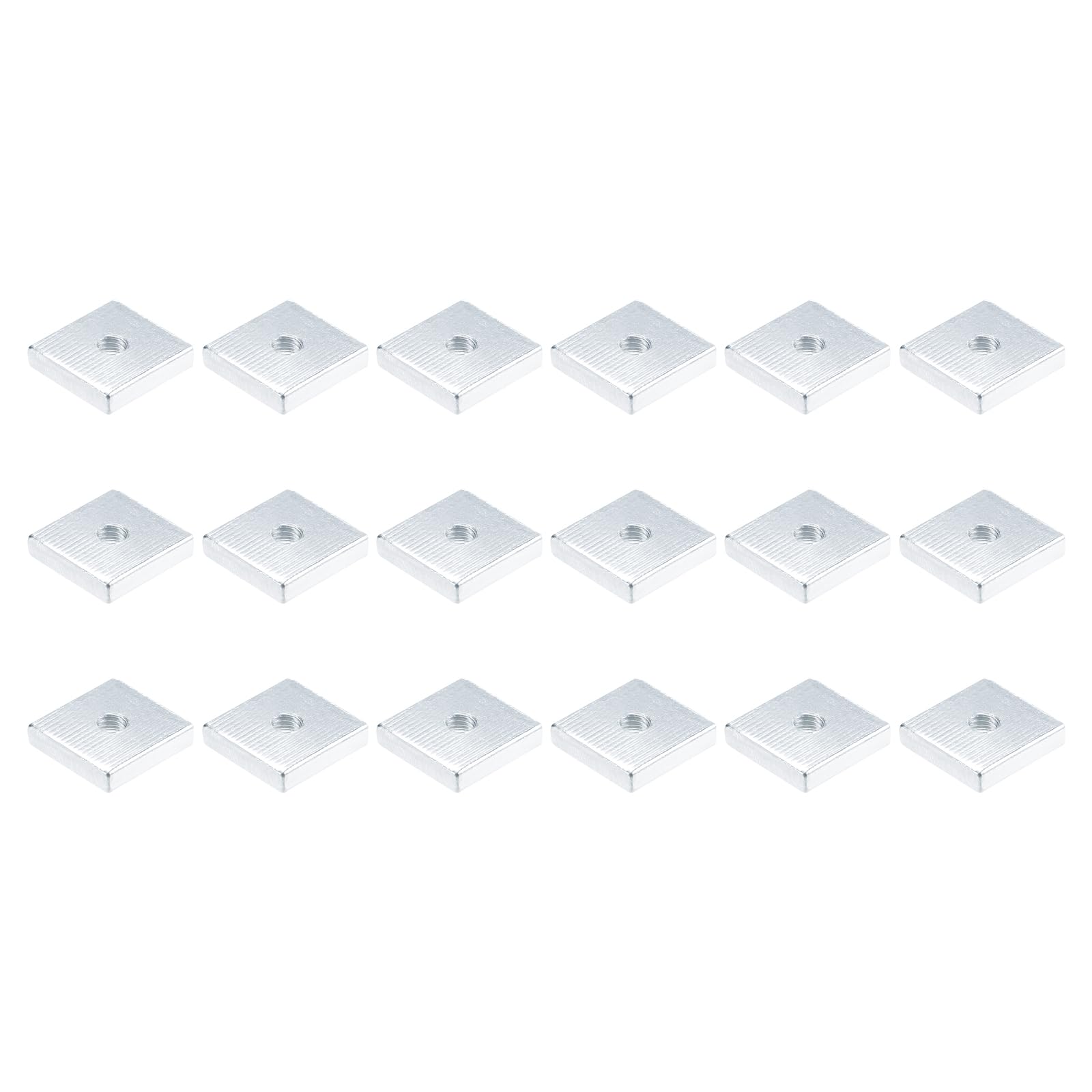 METALLIXITY Square Nuts, (M4x13mmx13mm) 200Pcs, Carbon Steel Coarse Thread Square Fastener Nut - for Equipment Construction Electrical Appliances Industrial Machinery, Silver